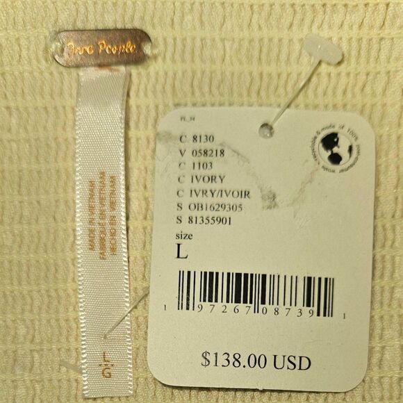 FREE PEOPLE Cheyenne Daytime Denim Ivory Mini Dress Size Large - Picture 15 of 16